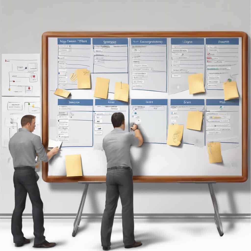 ¿Cómo funciona un tablero Scrum? image png a b